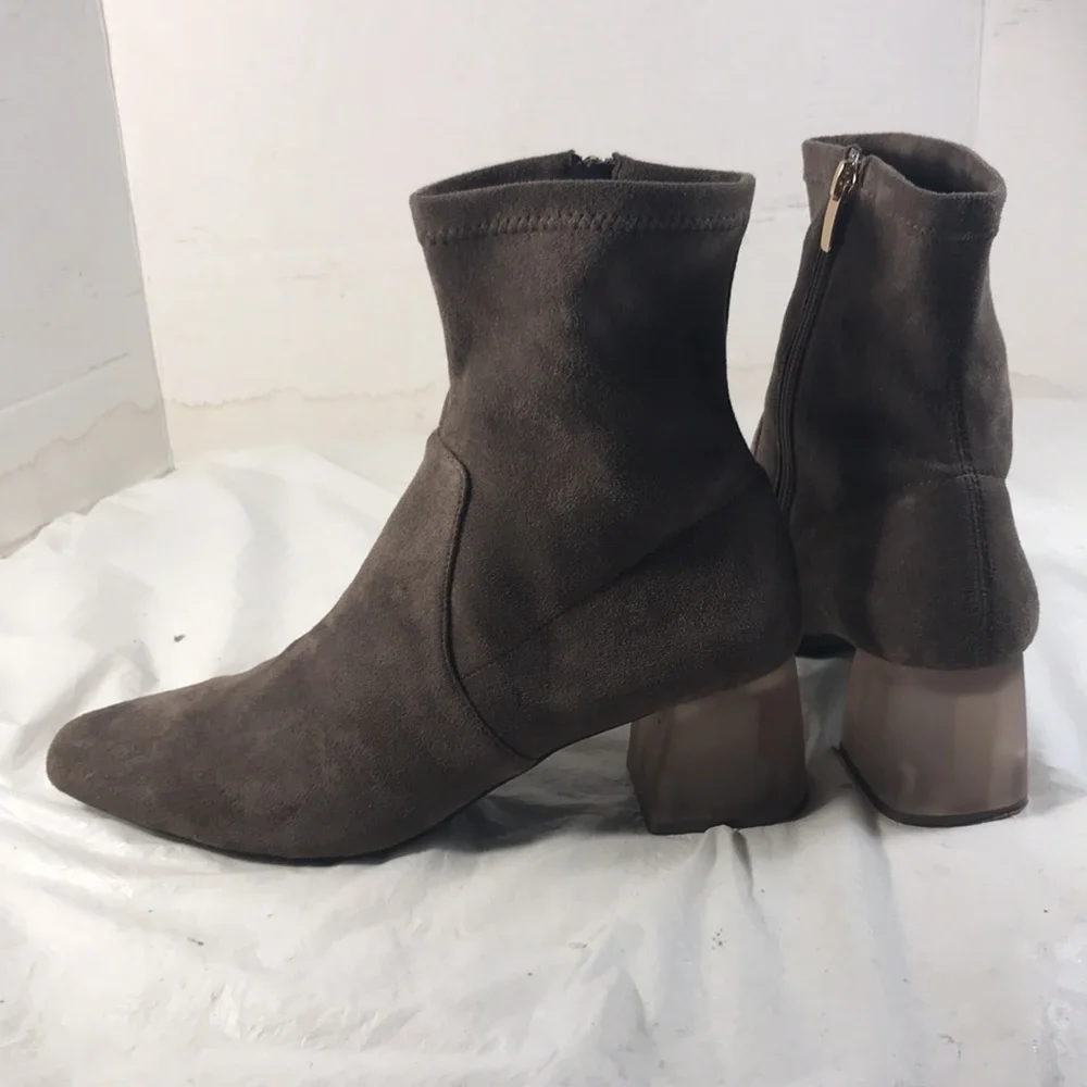 Anthropologie Women’s Silent D Maretolp Heeled Gray Micro Suede Ankle Boot
